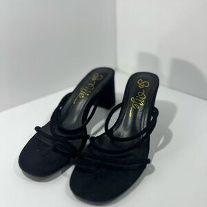 So Me Black Strappy Heels